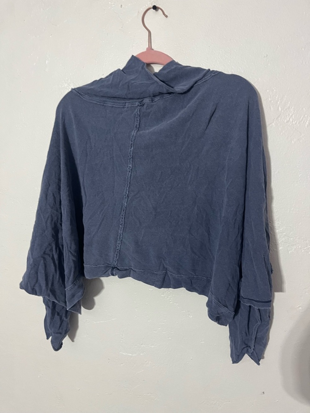Free People We The Free Tomorrow Henley boxy cropped pullover slouchy snap up M - Picture 3 of 12